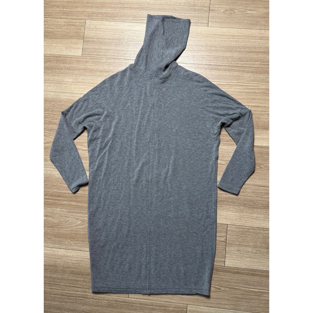 Kit And Ace Turtleneck Dress Women Size 6 Gray Cashmere Viscose Shift Long Slv